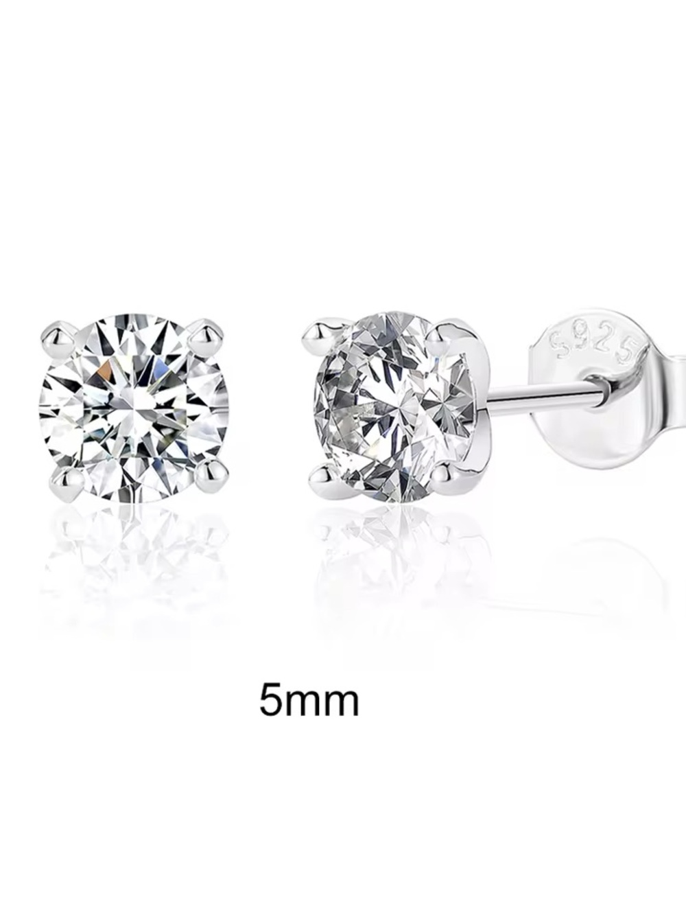 CERTIFIED 1 CARAT MOISSANITE STUD EARRINGS 925 STERLING SILVER 14K WHITE GOLD